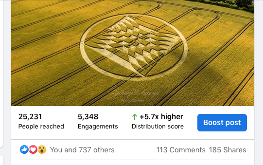 Facebook stats crop circle