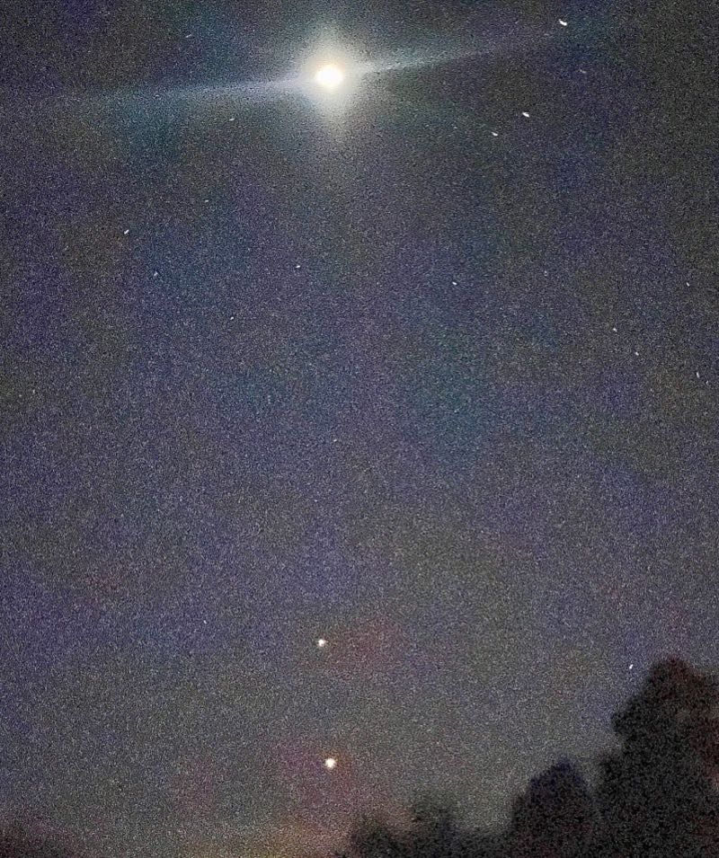 Venus, Jupiter, Moon